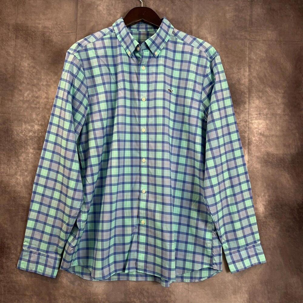 Vineyard Vines Performance Shirt Men's Size Large Classic Fit Tucker Long Sleeve
